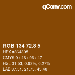 カラーコード: RGB 134 72.8 5 | qconv.com