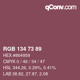 Código de color: RGB 134 73 89 | qconv.com
