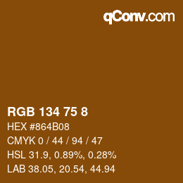 Color code: RGB 134 75 8 | qconv.com
