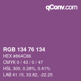 Código de color: RGB 134 76 134 | qconv.com