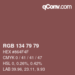 Código de color: RGB 134 79 79 | qconv.com