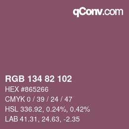 Farbcode: RGB 134 82 102 | qconv.com
