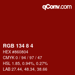 Color code: RGB 134 8 4 | qconv.com