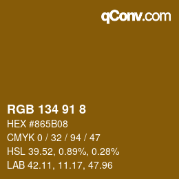 Farbcode: RGB 134 91 8 | qconv.com