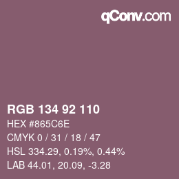 Color code: RGB 134 92 110 | qconv.com