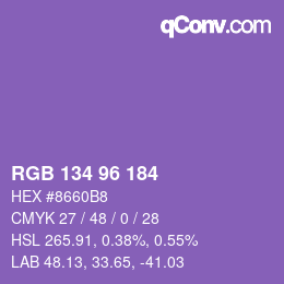 颜色代码: RGB 134 96 184 | qconv.com