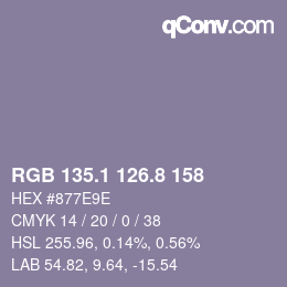 Color code: RGB 135.1 126.8 158 | qconv.com