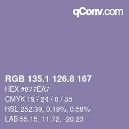 Color code: RGB 135.1 126.8 167 | qconv.com