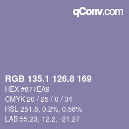 Farbcode: RGB 135.1 126.8 169 | qconv.com