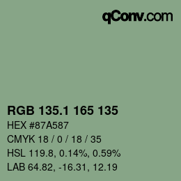 Color code: RGB 135.1 165 135 | qconv.com