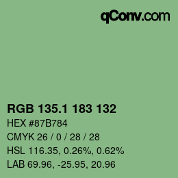 カラーコード: RGB 135.1 183 132 | qconv.com