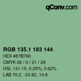 Color code: RGB 135.1 183 144 | qconv.com