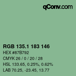 カラーコード: RGB 135.1 183 146 | qconv.com