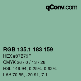 Color code: RGB 135.1 183 159 | qconv.com