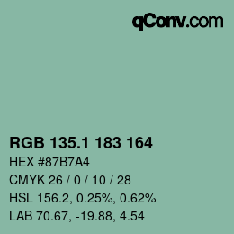 Color code: RGB 135.1 183 164 | qconv.com