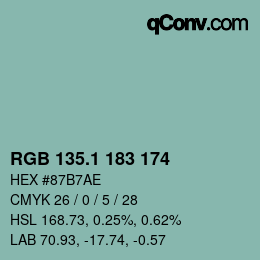 Color code: RGB 135.1 183 174 | qconv.com
