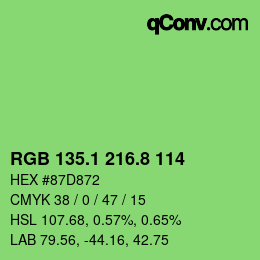 カラーコード: RGB 135.1 216.8 114 | qconv.com