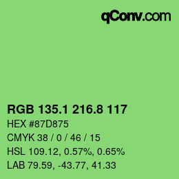 カラーコード: RGB 135.1 216.8 117 | qconv.com