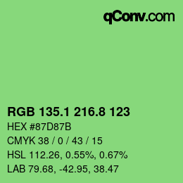 カラーコード: RGB 135.1 216.8 123 | qconv.com