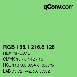 カラーコード: RGB 135.1 216.8 126 | qconv.com