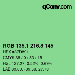 カラーコード: RGB 135.1 216.8 145 | qconv.com