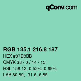 Color code: RGB 135.1 216.8 187 | qconv.com