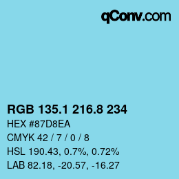 Color code: RGB 135.1 216.8 234 | qconv.com
