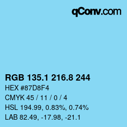 Color code: RGB 135.1 216.8 244 | qconv.com