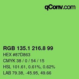 カラーコード: RGB 135.1 216.8 99 | qconv.com