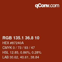 Color code: RGB 135.1 36.8 10 | qconv.com