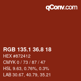 Color code: RGB 135.1 36.8 18 | qconv.com