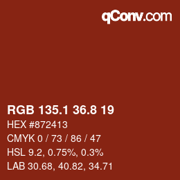 Color code: RGB 135.1 36.8 19 | qconv.com