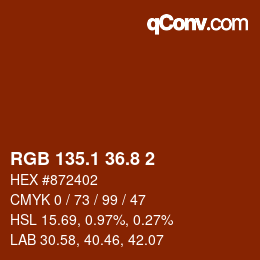 カラーコード: RGB 135.1 36.8 2 | qconv.com