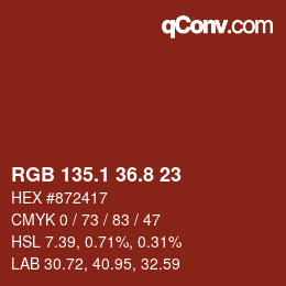 Color code: RGB 135.1 36.8 23 | qconv.com