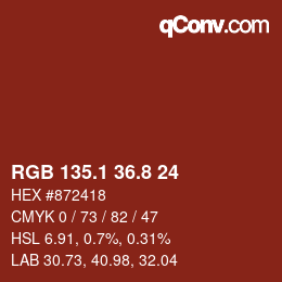 Color code: RGB 135.1 36.8 24 | qconv.com