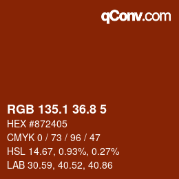 Farbcode: RGB 135.1 36.8 5 | qconv.com