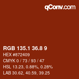 Farbcode: RGB 135.1 36.8 9 | qconv.com