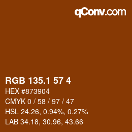 カラーコード: RGB 135.1 57 4 | qconv.com