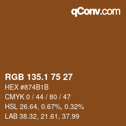 カラーコード: RGB 135.1 75 27 | qconv.com