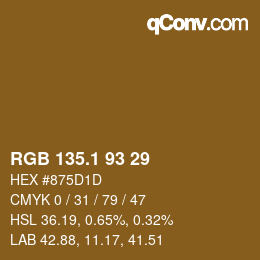 カラーコード: RGB 135.1 93 29 | qconv.com