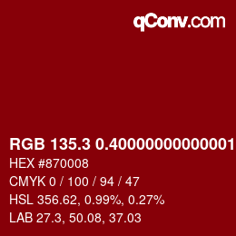 カラーコード: RGB 135.3 0.40000000000001 8 | qconv.com
