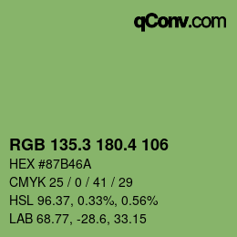 カラーコード: RGB 135.3 180.4 106 | qconv.com