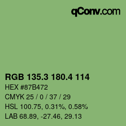 カラーコード: RGB 135.3 180.4 114 | qconv.com