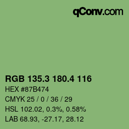 カラーコード: RGB 135.3 180.4 116 | qconv.com