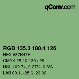 カラーコード: RGB 135.3 180.4 126 | qconv.com