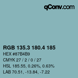 カラーコード: RGB 135.3 180.4 185 | qconv.com