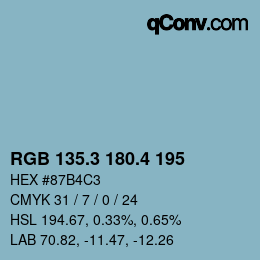 カラーコード: RGB 135.3 180.4 195 | qconv.com
