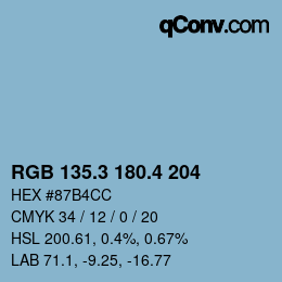 カラーコード: RGB 135.3 180.4 204 | qconv.com