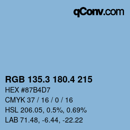 カラーコード: RGB 135.3 180.4 215 | qconv.com
