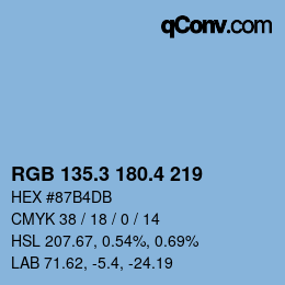 カラーコード: RGB 135.3 180.4 219 | qconv.com